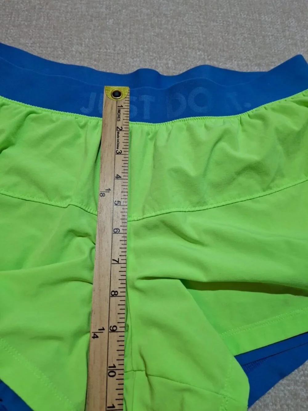 Nike Dri-FIT 2-in-1 Running Shorts Women's XL Green Blue Athletic Activewear
